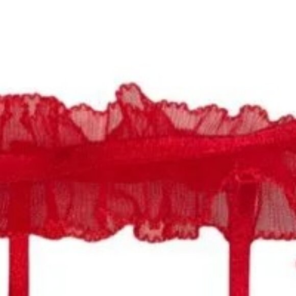 Victoria's Secret Designer Garter Belt Red Ruffle Tulle Beautiful Women XS-Small - Picture 4 of 5